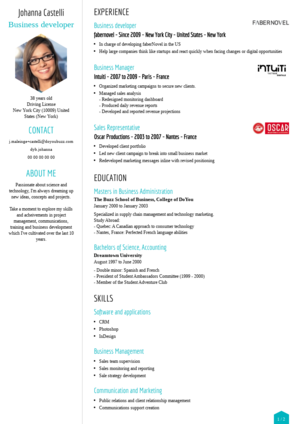 Classic resume template named Maita