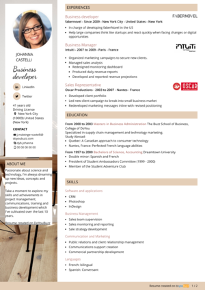 Stylish resume template named Skol Ofensrü