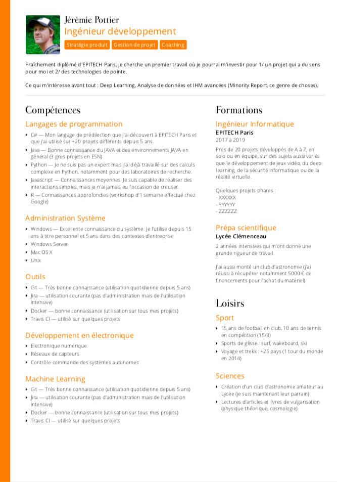 Variazioni grafiche del modello di curriculum