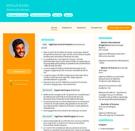 Ejemplo de un CV en PDF