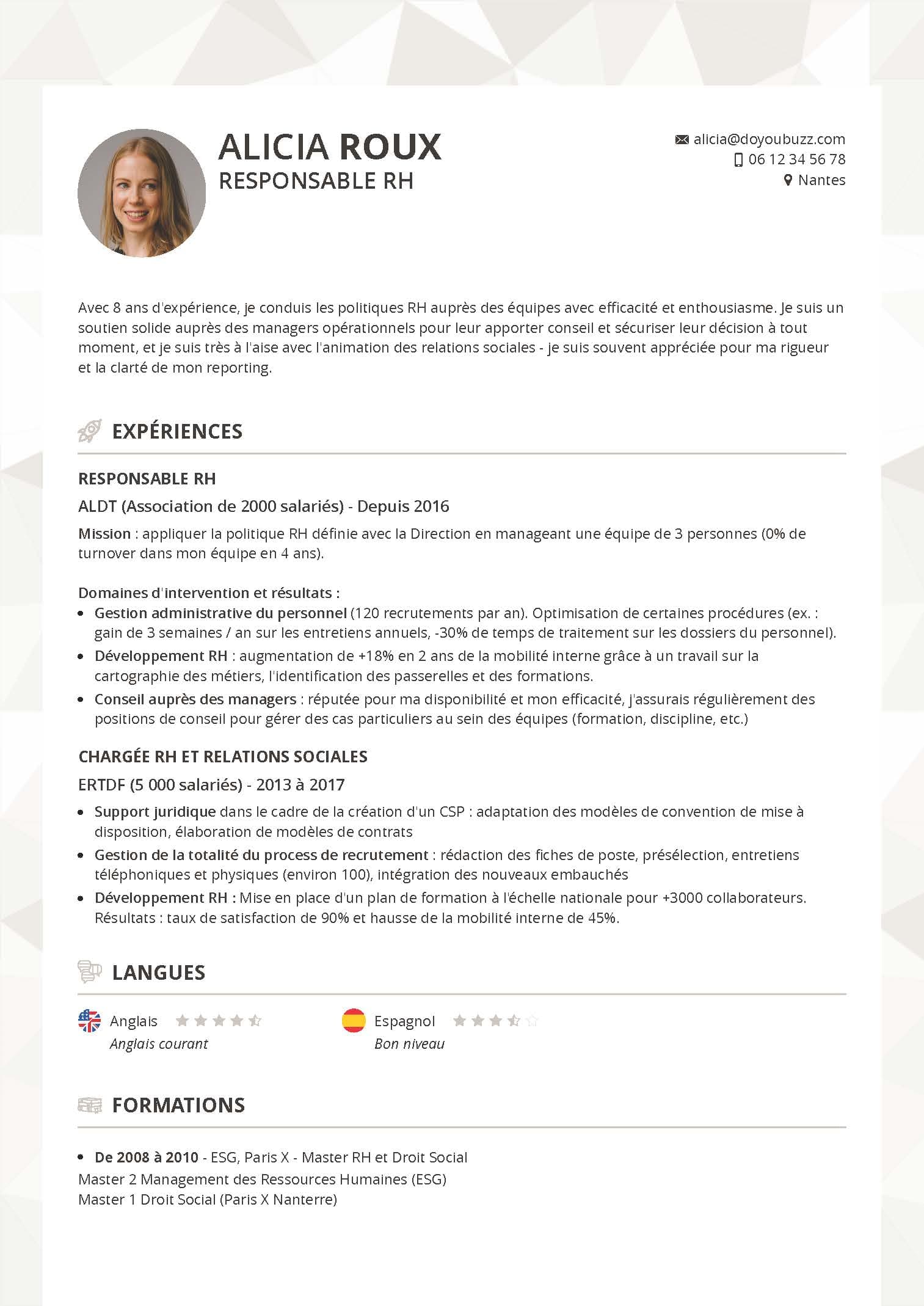 Un modello di CV moderno e professionale