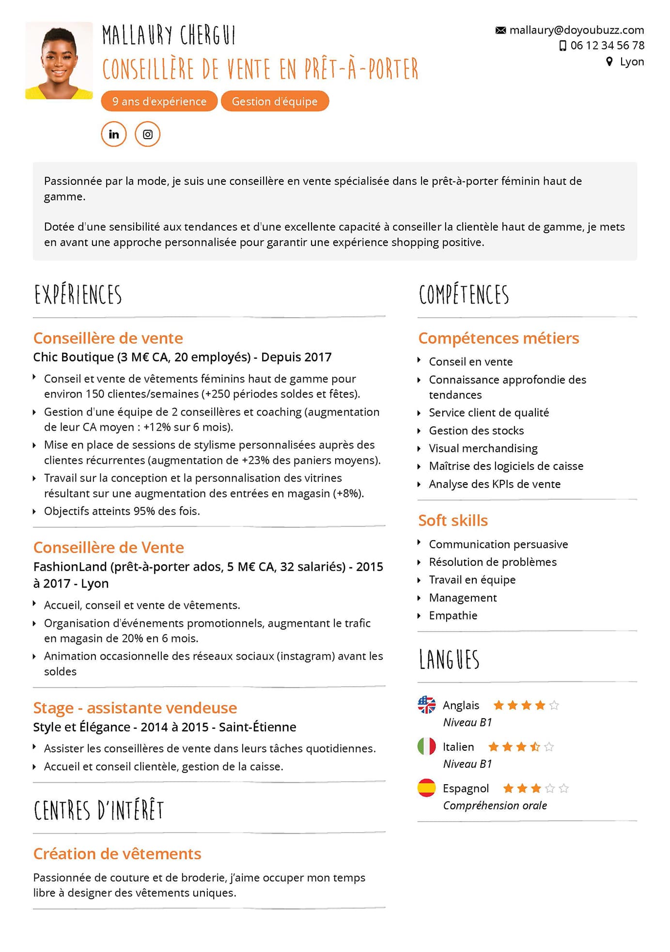 Un modello di CV moderno e professionale